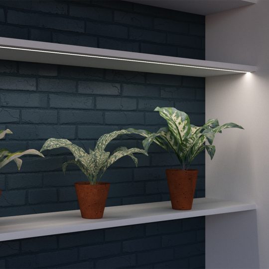 Topmet GROOVE14 bútorlapba süllyeszthető LED profil natur aluminium felülettel