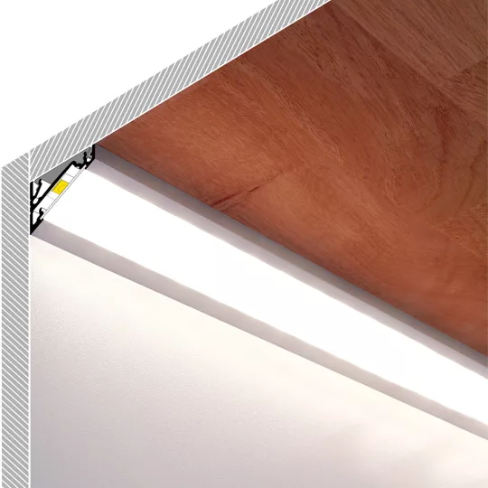 Topmet CORNER14 sarokba szerelhető LED profil natur alu változatban