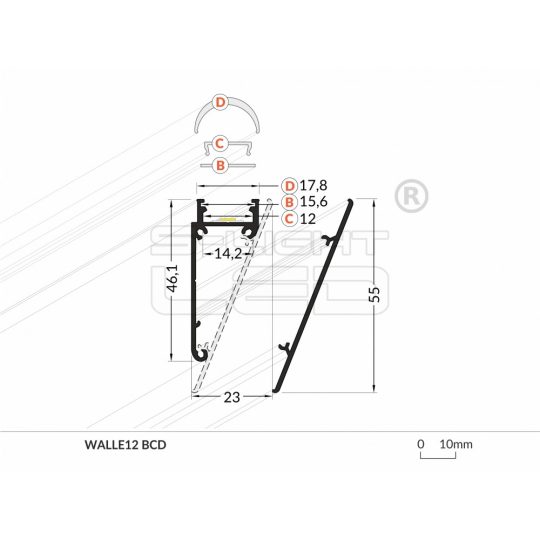 LED profil WALLE12 BCD natur ALU