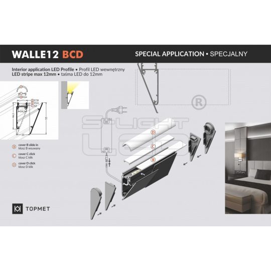 LED profil WALLE12 BCD natur ALU
