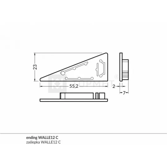 LED profil WALLE12 végzáró ezüst 