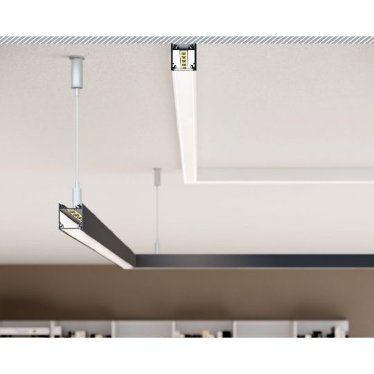 Topmet LINEA20 LED profil fekete színű változatban 3 méteres szálban