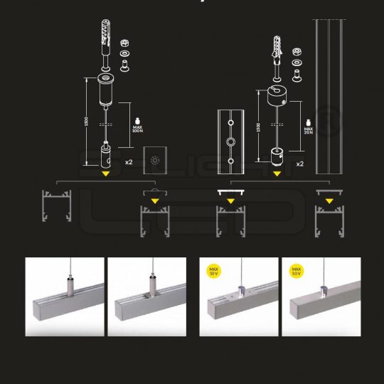 Topmet LINEA20 LED profil porfestett fehér színű változatban 4 méteres szálban