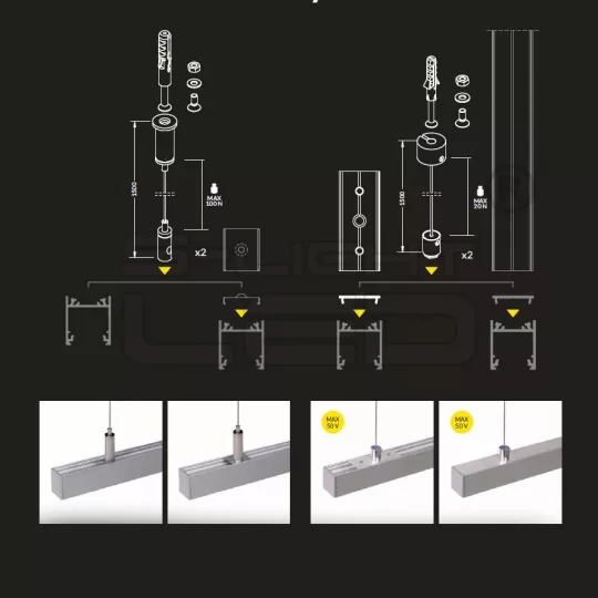 Topmet LINEA20 LED profil eloxált aluminium változatban 4 méteres szálban
