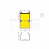 LED profil fedél  "E7" klikk opál