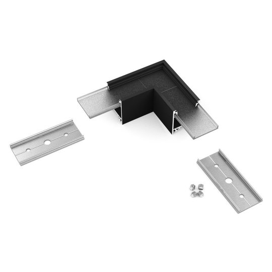 LED profil LINEA20 fekete sarokidom 90°