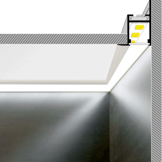 Topmet FRAME14 gipszkarton LED profil eloxált aluminium felülettel