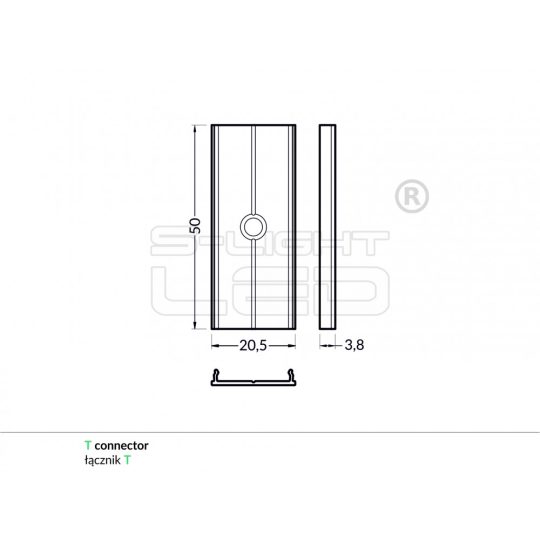 LED profil "T" CONNECT FIX16 5 cm toldáshoz