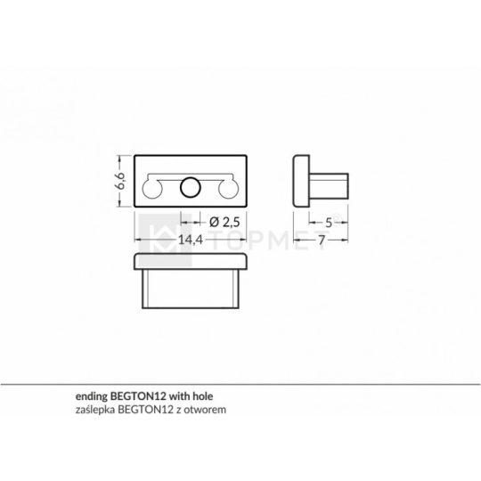 LED profil BEGTON12 végzáró ezüst/pár