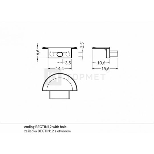 LED profil BEGTIN12 végzáró ezüst