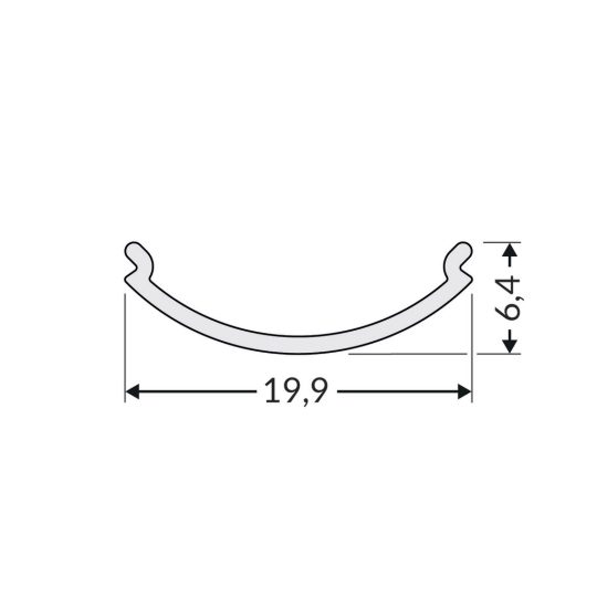 LED profil fedél "D1" klikk opál