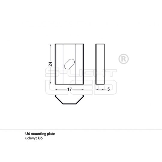LED profil "U6" QUARTER10 rögzítő