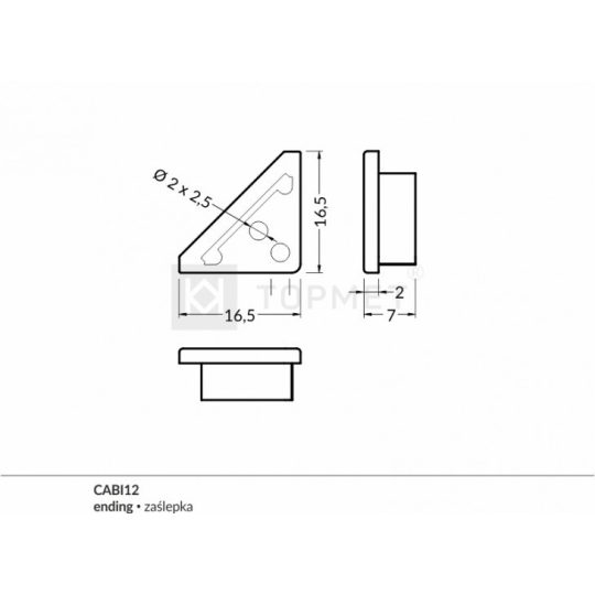 LED profil QUARTER10 végzáró ezüst