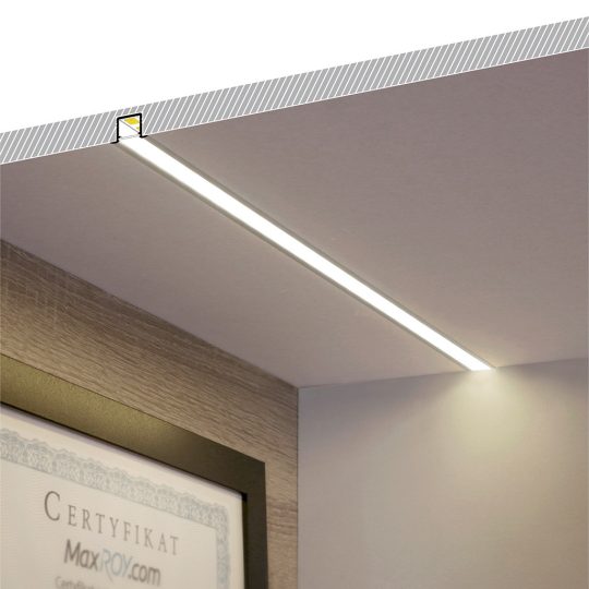 Topmet SMART-IN10 süllyeszthető LED profil natur aluminium felülettel 4 méteres szálban