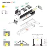 Topmet LINEA-IN20 gipszkarton LED profil natur aluminium változatban