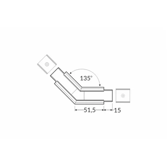 LED profil LINEA-IN20 fehér sarokidom 135°