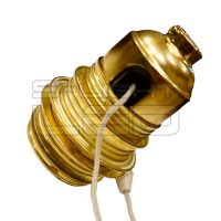 Edison E27 réz foglalat FAM305 zsinórkapcsolós