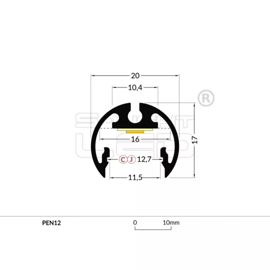 LED profil PEN12 CJ eloxált