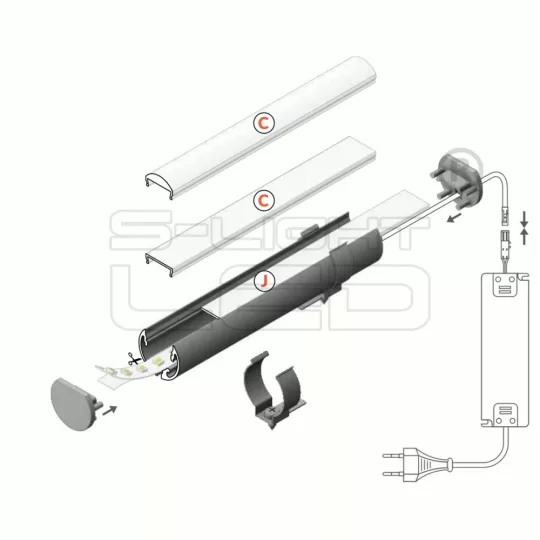 LED profil PEN12 CJ eloxált
