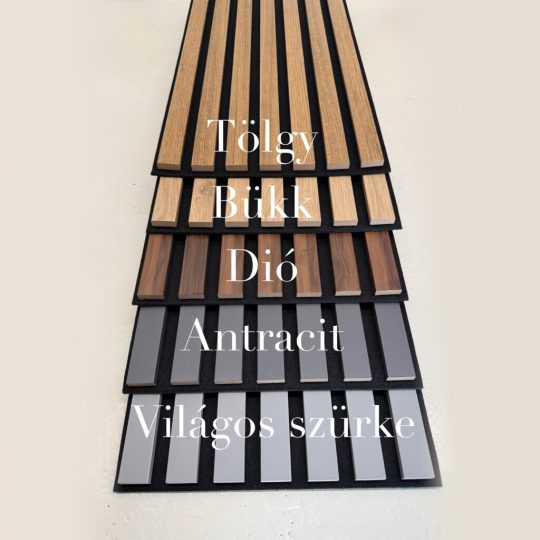 Akusztikus falpanel VILÁGOS SZÜRKE 60x280 cm