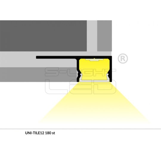 LED PROFIL UNI-TILE12 PLUS 180° csempe LED profil 2m