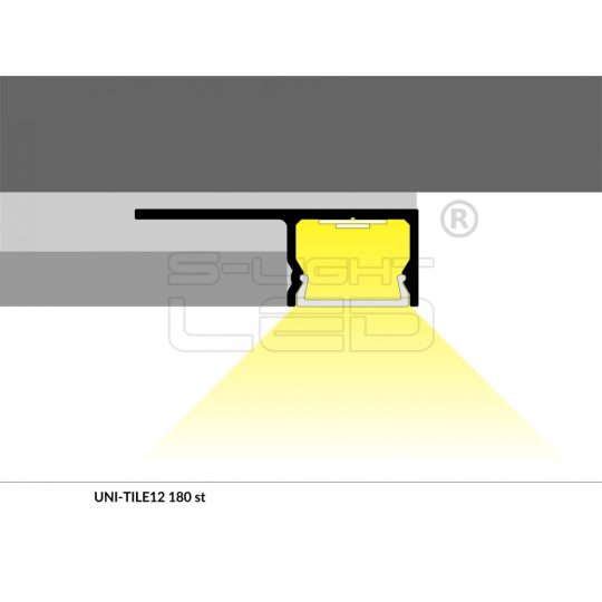 LED PROFIL UNI-TILE12 PLUS 180° csempe LED profil 2m