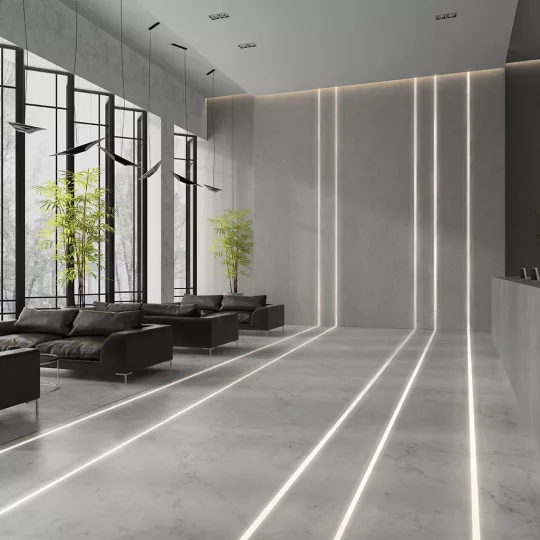 Topmet FLOOR8 K padlóba építhető LED profil eloxált változatban