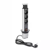 GTV 3X230V+ 2XUSB IP20 ezüst  műanyag 60mm pultba süllyedő dugalj