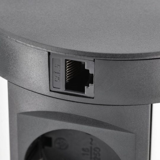 GTV 4X230V 2XUSB 2XRJ45 5W indukciós töltő fekete IP20