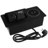 GTV 1X230V 2XUSB indukciós töltő beépíthető elosztó fekete alu ház IP20