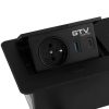 GTV 1X230V 2XUSB indukciós töltő beépíthető elosztó fekete alu ház IP20