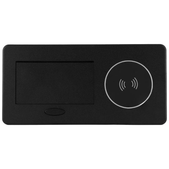 GTV 1X230V 2XUSB indukciós töltő beépíthető elosztó fekete alu ház IP20