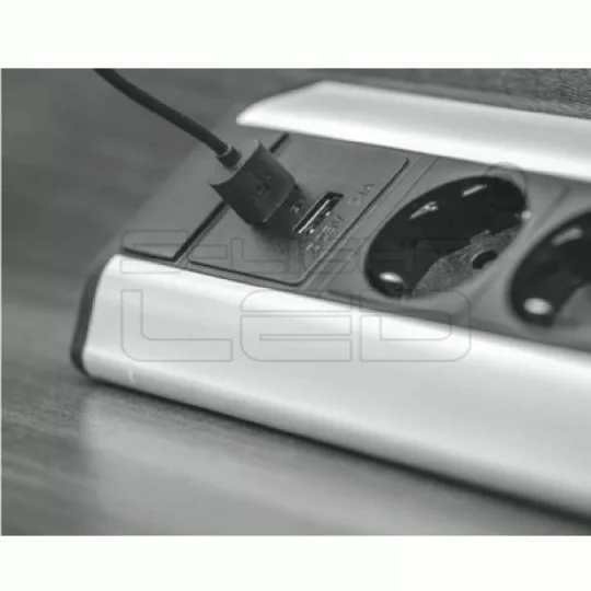 GTV 3x230V+2xUSB sarokba illeszthető elosztó szürke