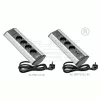 GTV 3x230V+2xUSB sarokba illeszthető elosztó szürke
