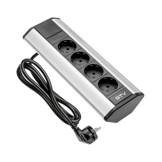 GTV 4x230V sarokba illeszthető elosztó szürke