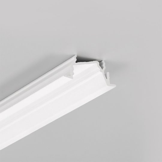 Topmet DIAGONAL14 bútorlapba süllyeszthető LED profil festett fehér színben