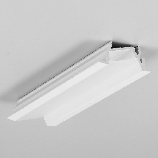 Topmet DIAGONAL14 bútorlapba süllyeszthető LED profil festett fehér színben