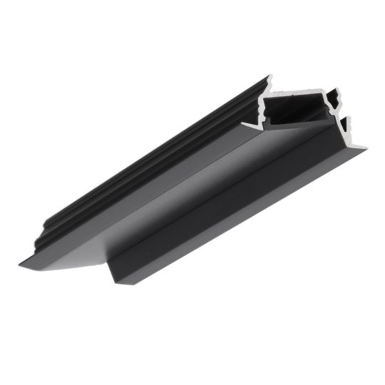 Topmet DIAGONAL14 F/TY bútorlapba süllyeszthető LED profil fekete színben