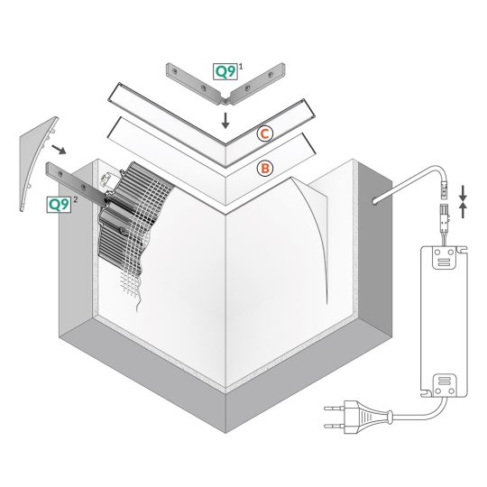 LED profil SMOOTH12 BC/Q9 natur alu