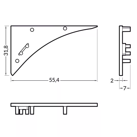 LED profil SMOOTH12 végzáró szürke