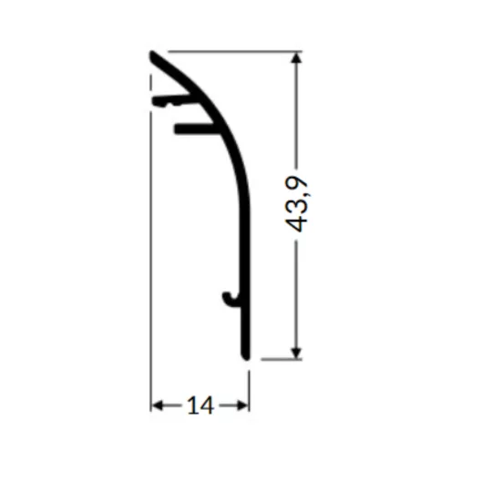 LED profil SKIRT10 AC2/Q9 2000mm eloxált fedél