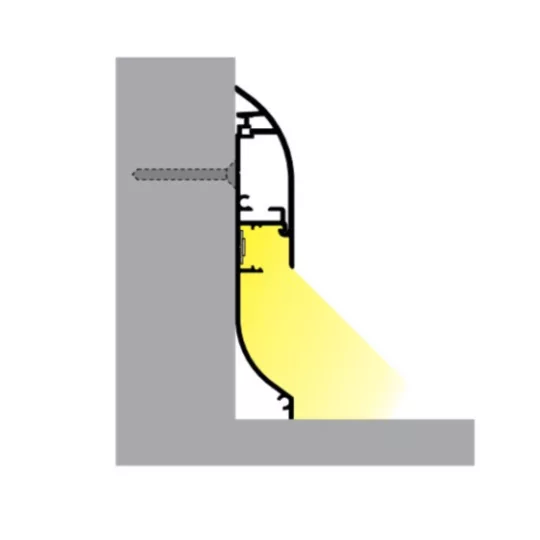 LED profil SKIRT10 AC2/Q9 2000mm eloxált fedél