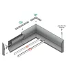 LED profil SKIRT10 AC2/Q9 padlószegély eloxált fedél