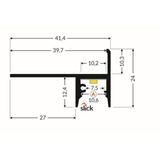LED profil UP-TILE10 A eloxált
