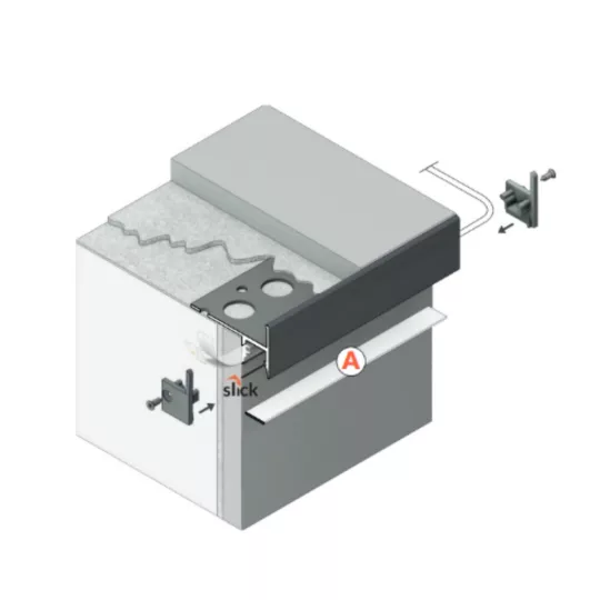 LED profil UP-TILE10 A 3000mm eloxált