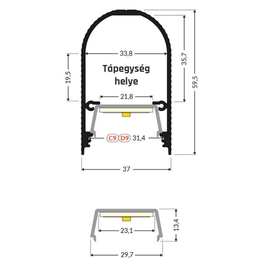 LED profil NAMI23 CD-9 natur alu