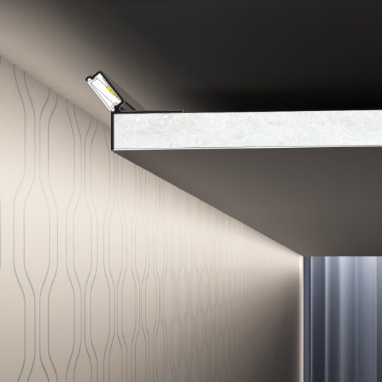 Topmet GLOW12 DOWN A1C eloxált gipszkarton LED profil