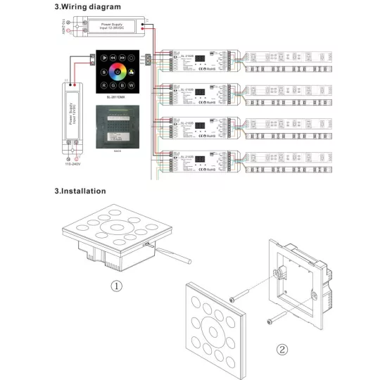 LED SL-2102P  DMX DEKÓDER LED szalaghoz 4x5A gyorscsatlakozós