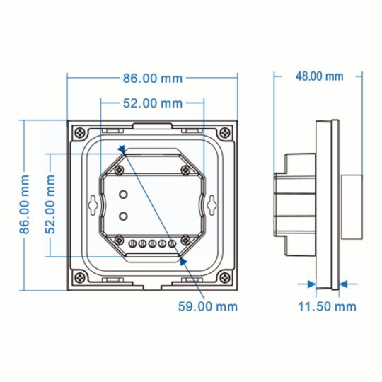 SL-SK T1-KB LED dimmer távszabályzó fali forgógombos RF fehér