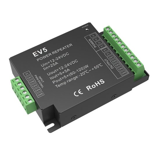 SL-SK EV5 RGB+CCT 5 csatornás LED szalag jelerősítő 5x5A